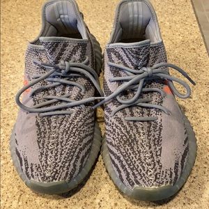 Yeezy Boost 350 V2 Grey Bold Orange Shoes- Size 12